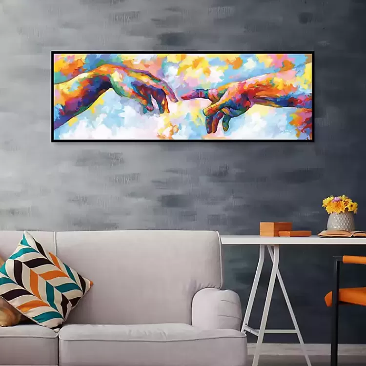 A Creation of Adam Framed Canvas Art Print>Kirklands Home Hot