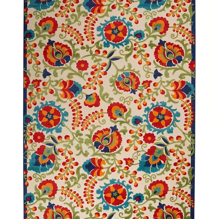 Abstract Floral Outdoor Area Rug, 7x10>Kirklands Home Flash Sale