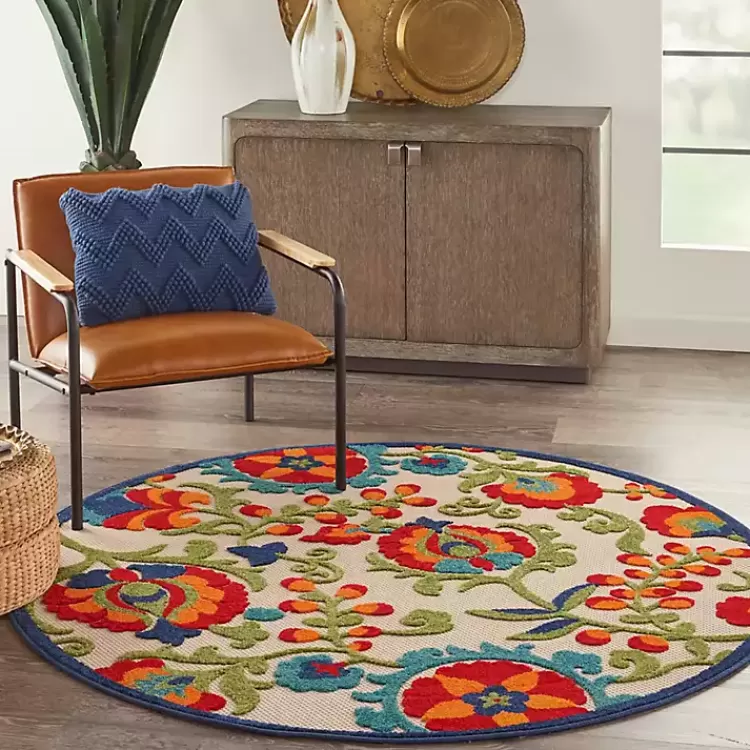 abstract_floral_outdoor_round_area_rug__ft_8.webp Abstract Floral Outdoor Round Area Rug, 5 ft.>Kirklands Home Cheap