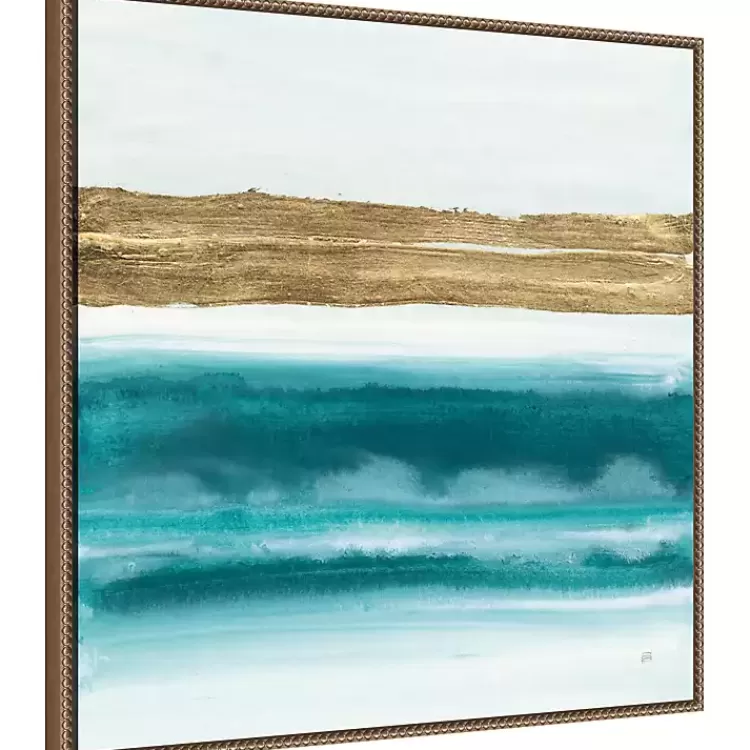 Abstract Gold Emerald Beach III Canvas Art Print>Kirklands Home Hot