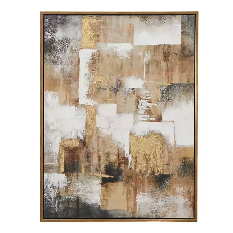 Abstract Gold Framed Canvas Art Print>Kirklands Home Cheap