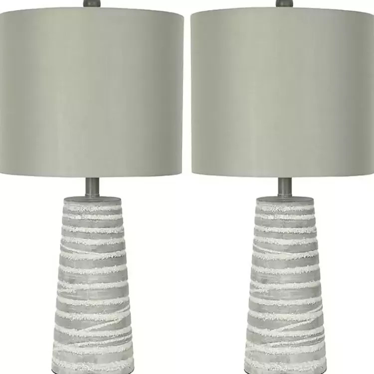 Abstract Gray Ribbed Stripes Table Lamps, Set of 2>Kirklands Home Clearance