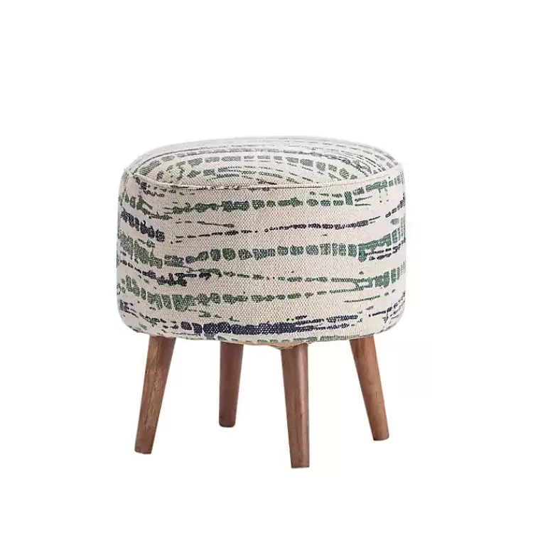 Abstract Lines Wood Ottoman Stool>Kirklands Home Online