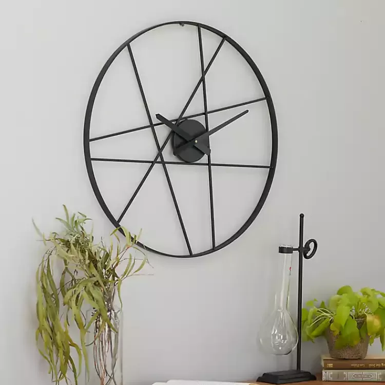 Abstract Open Frame Web Wall Clock, 24 in.>Kirklands Home Online