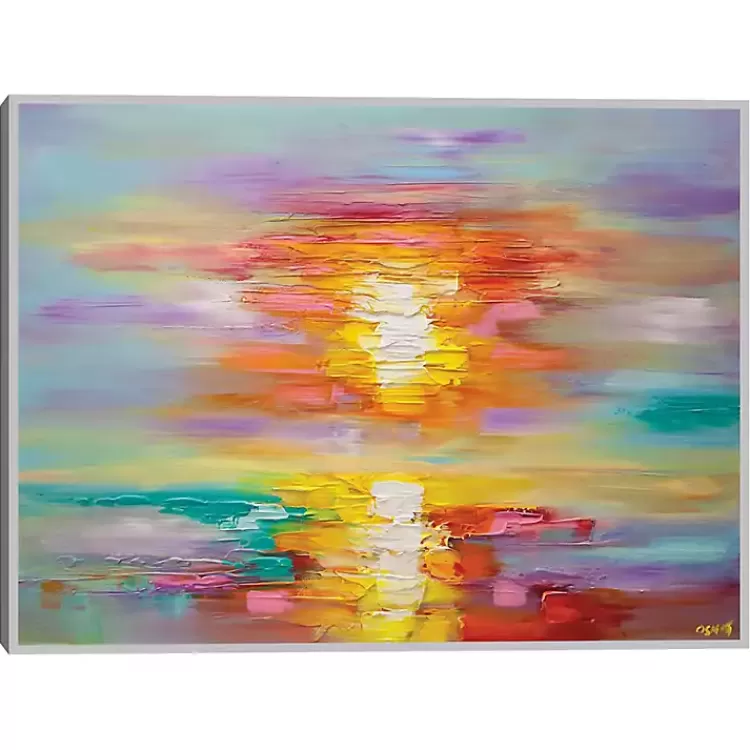 Abstract Sunrise Framed Canvas Art Print>Kirklands Home Online