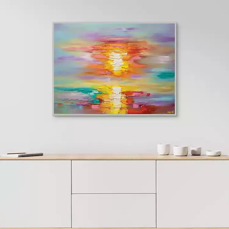 Abstract Sunrise Framed Canvas Art Print>Kirklands Home Online