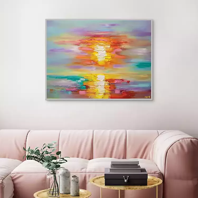abstract_sunrise_framed_canvas_art_print_2.webp Abstract Sunrise Framed Canvas Art Print>Kirklands Home Online