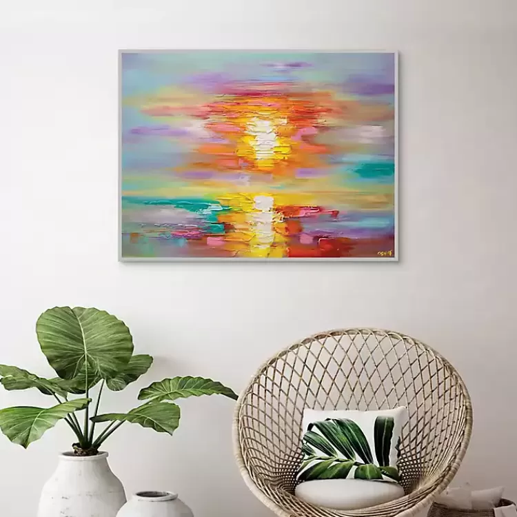 abstract_sunrise_framed_canvas_art_print_3.webp Abstract Sunrise Framed Canvas Art Print>Kirklands Home Online