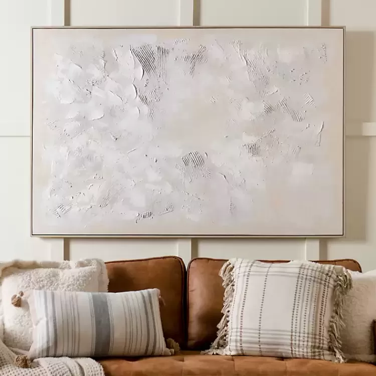 Abstract White Framed Canvas Art Print>Kirklands Home Fashion