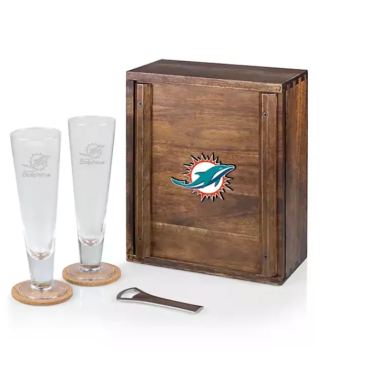 Acacia Miami Dolphins Beer Glass Set>Kirklands Home Hot