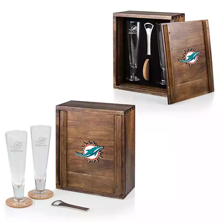 Acacia Miami Dolphins Beer Glass Set>Kirklands Home Hot