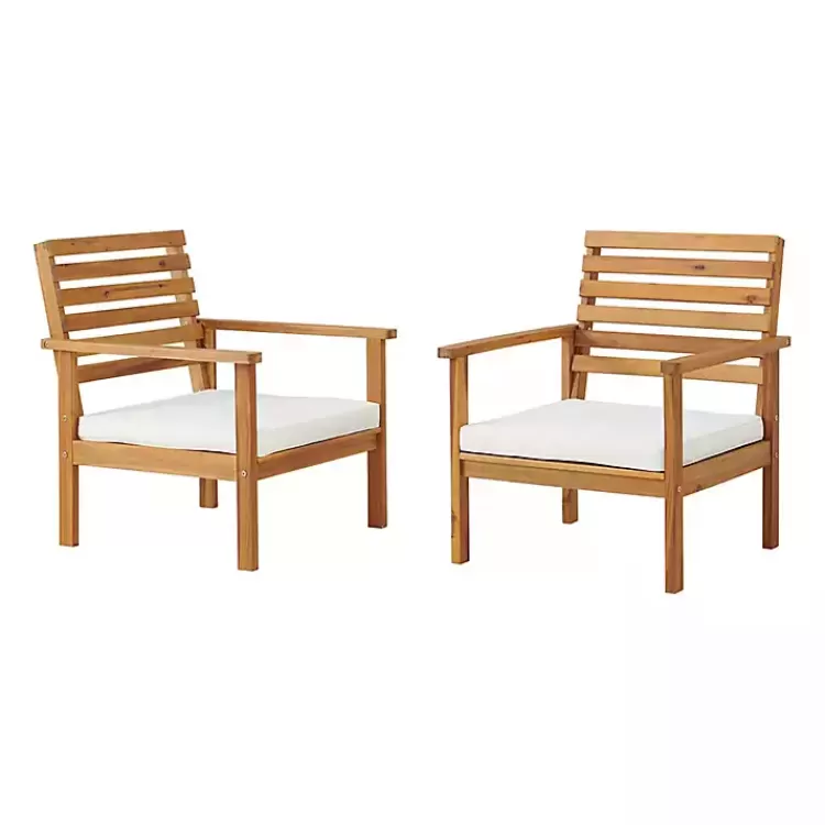 Acacia White Cushioned Outdoor Chairs, Set of 2>Kirklands Home Outlet