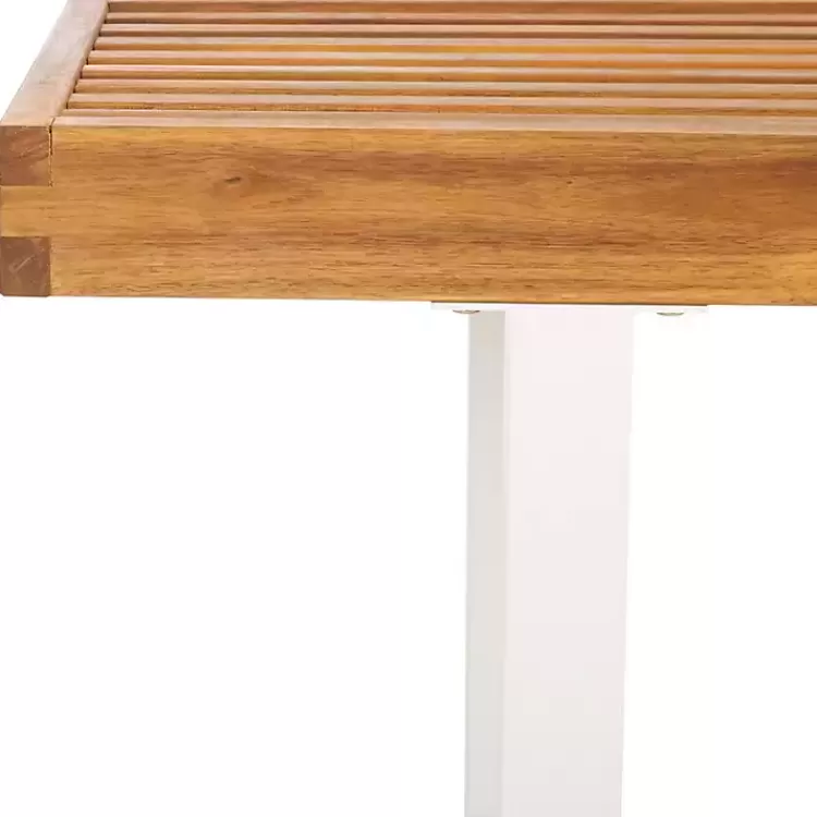 acacia_wood_and_white_metal_monti_outdoor_bench_2.webp Acacia Wood and Metal Monti Outdoor Bench>Kirklands Home Outlet