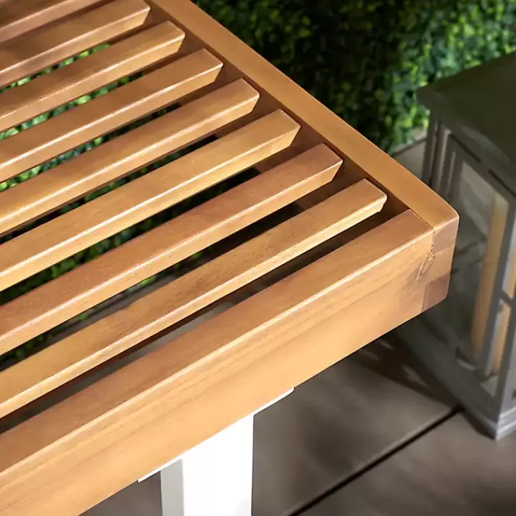 acacia_wood_and_white_metal_monti_outdoor_bench_3.webp Acacia Wood and Metal Monti Outdoor Bench>Kirklands Home Outlet