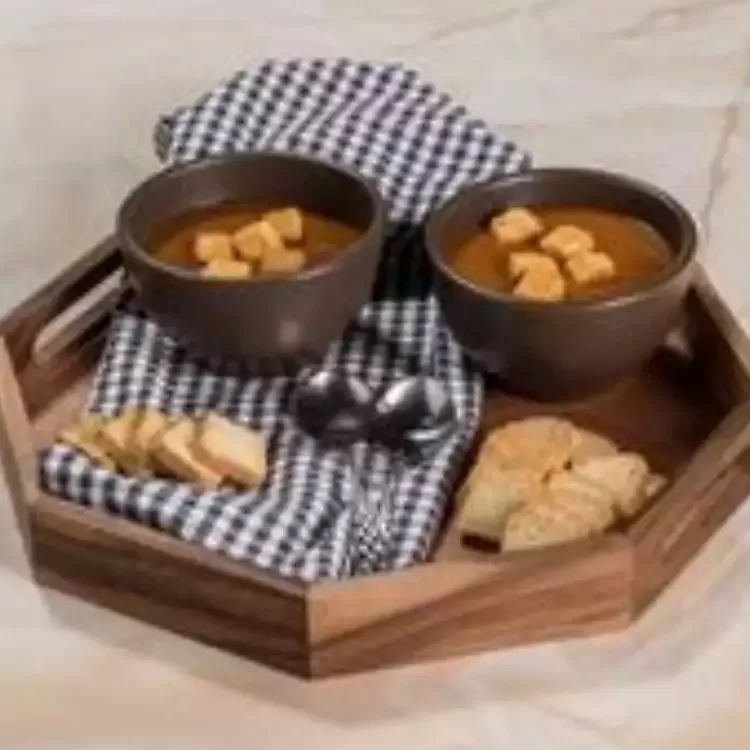 Acacia Wood Octagon Serving Tray, 17 in.>Kirklands Home Store