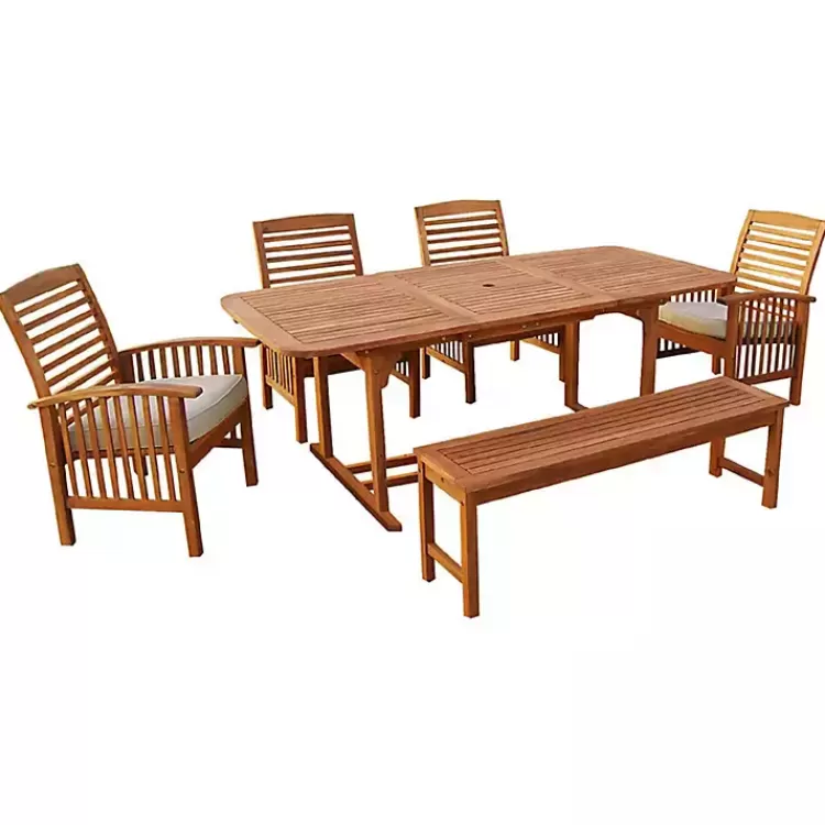 Acacia Wood Outdoor 6-pc. Dining Set>Kirklands Home Cheap