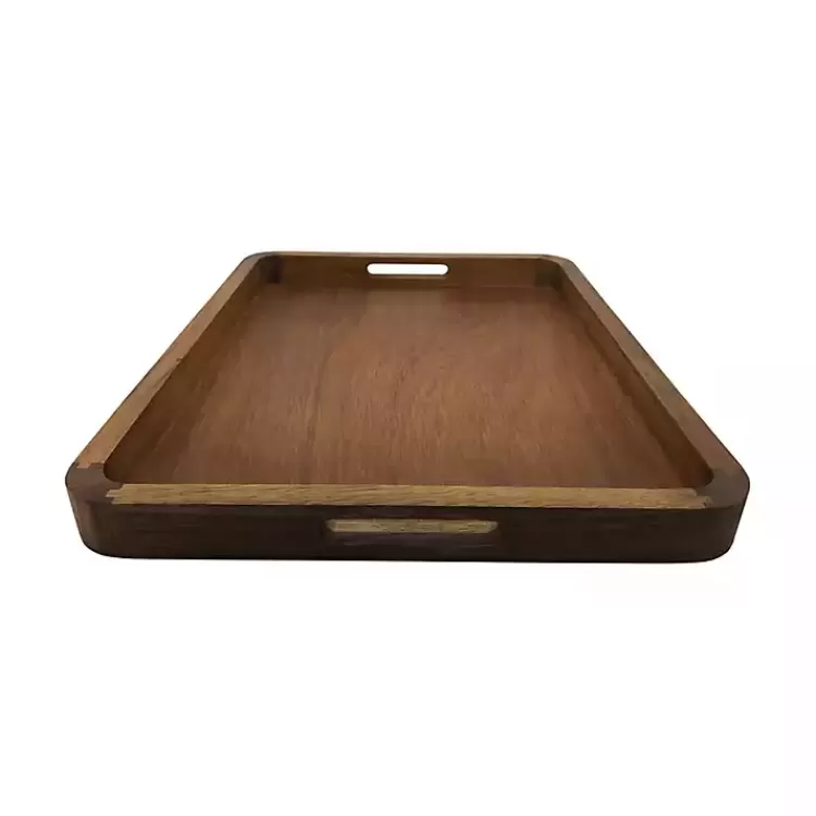 Acacia Wood Rectangle Serving Tray with Handles>Kirklands Home Outlet