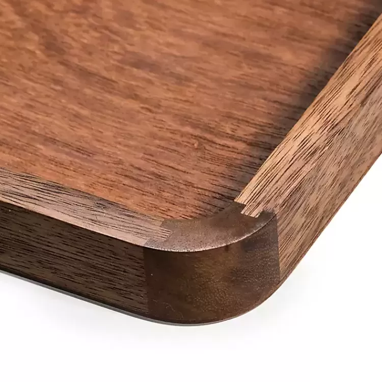 Acacia Wood Rectangle Serving Tray with Handles>Kirklands Home Outlet