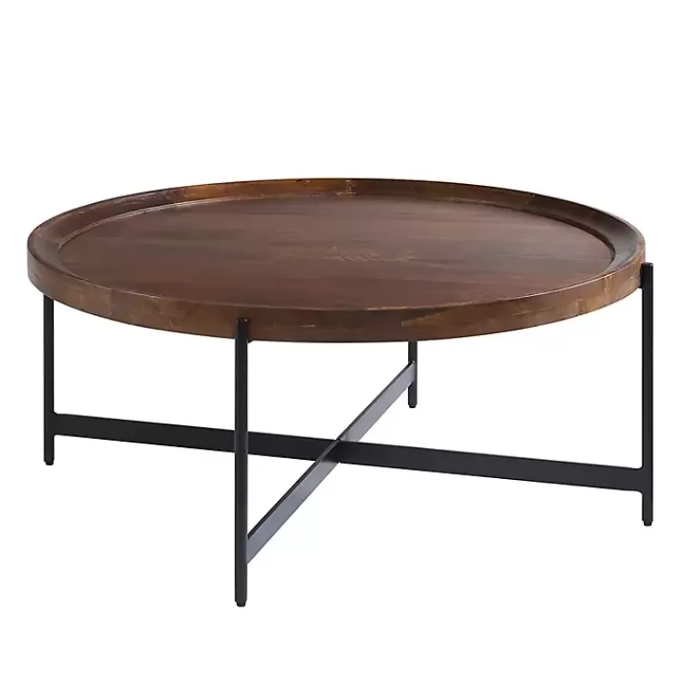 Acacia Wood Round Tray Top Coffee Table>Kirklands Home Fashion