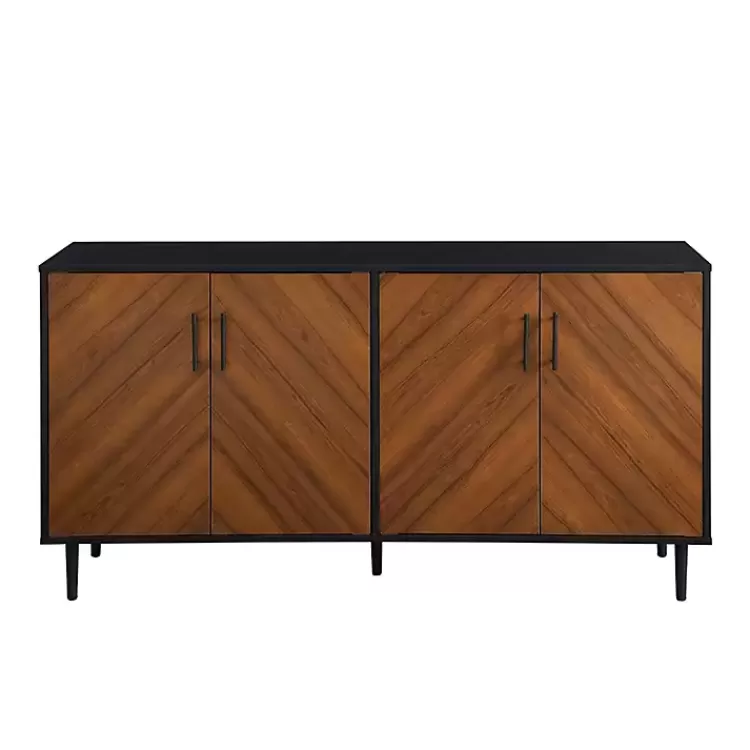 Acorn and Black Chevron Door TV Stand>Kirklands Home Online