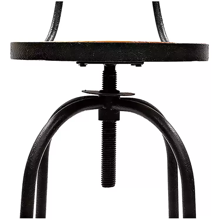 Adjustable Wood and Metal Industrial Bar Stool>Kirklands Home Store