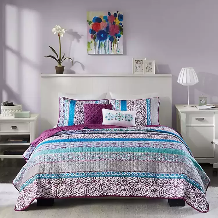 Adley Reversible Twin XL 4-pc. Quilt Set>Kirklands Home Flash Sale