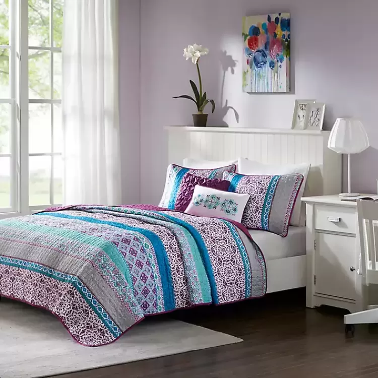 Adley Reversible Twin XL 4-pc. Quilt Set>Kirklands Home Flash Sale