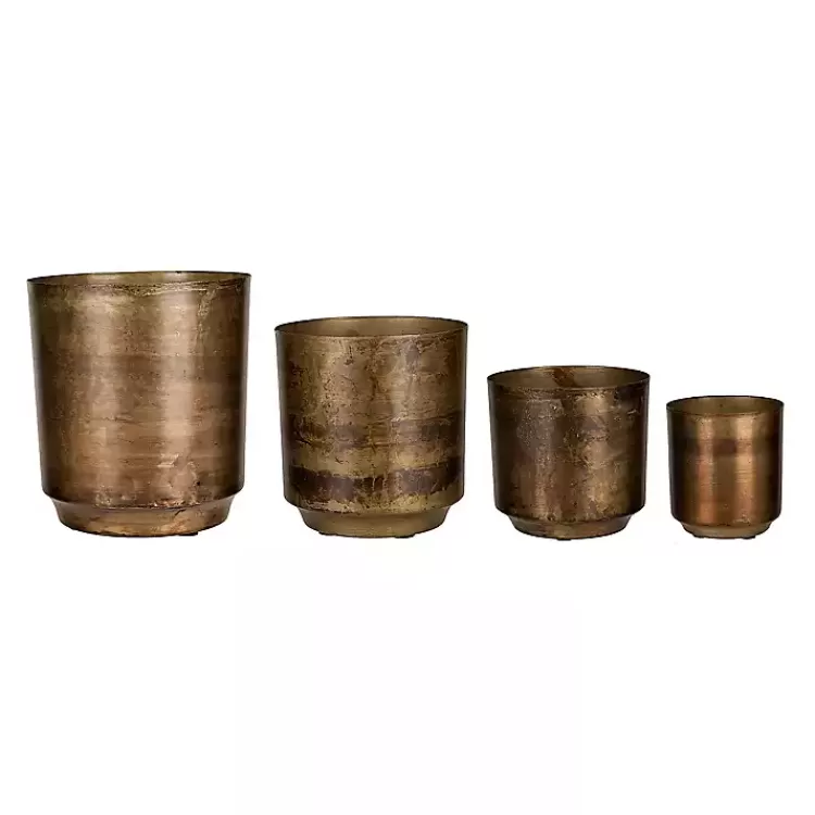Aged Brass Flower Pots, Set of 4>Kirklands Home Best Sale