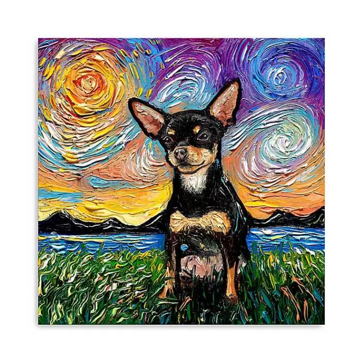 Aja Trier Chihuahua Starry Night Canvas Print>Kirklands Home New