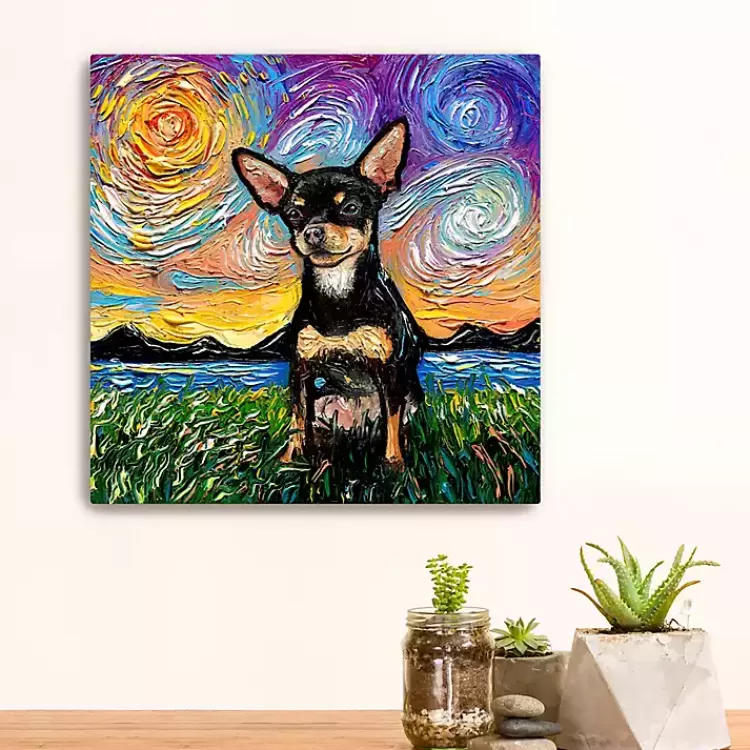 Aja Trier Chihuahua Starry Night Canvas Print>Kirklands Home New