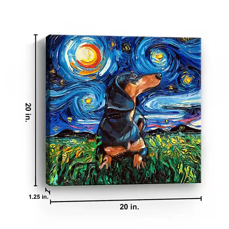 Aja Trier Dachshund II Starry Night Canvas Print>Kirklands Home Online