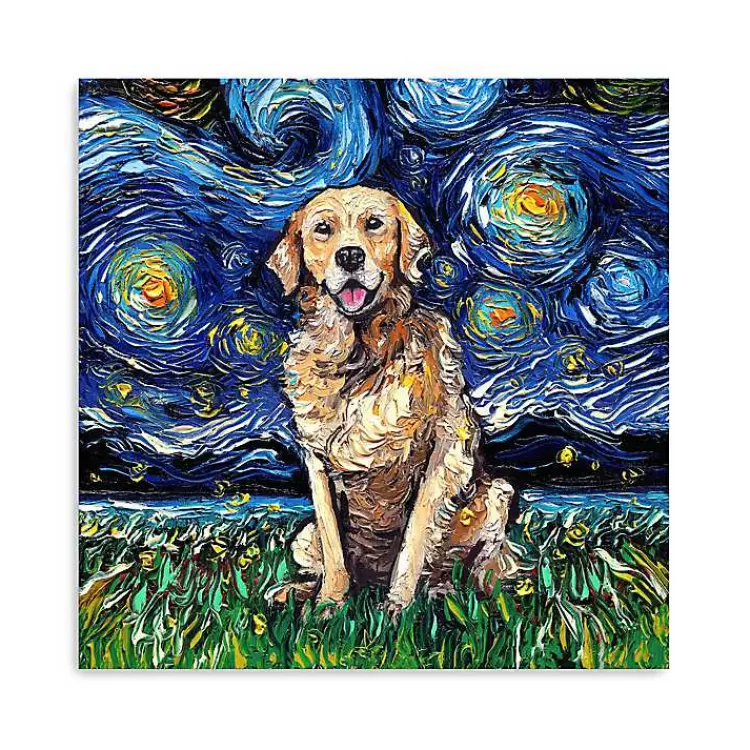 Aja Trier Golden Starry Night Canvas Art Print>Kirklands Home Best Sale