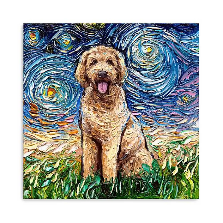Aja Trier Goldendoodle Starry Night Canvas Print>Kirklands Home Shop