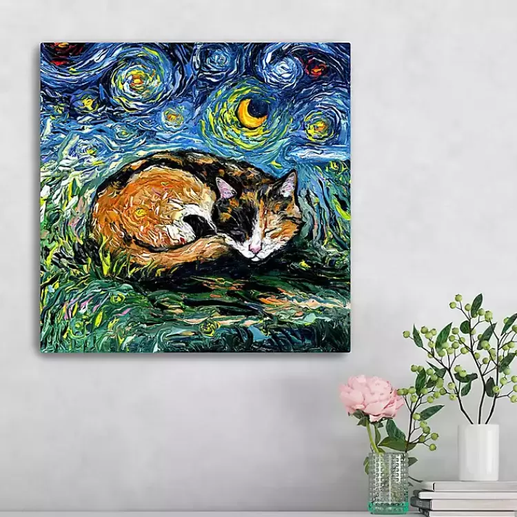 Aja Trier Sleepy Calico Starry Night Canvas Print>Kirklands Home Shop