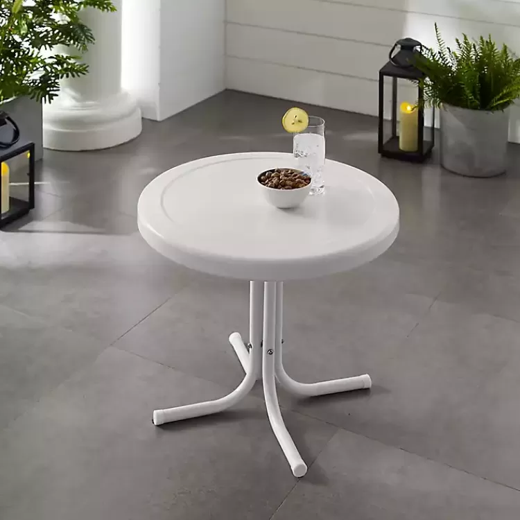 alabaster_white_metal_outdoor_side_table_3.webp Alabaster Metal Outdoor Side Table>Kirklands Home Hot