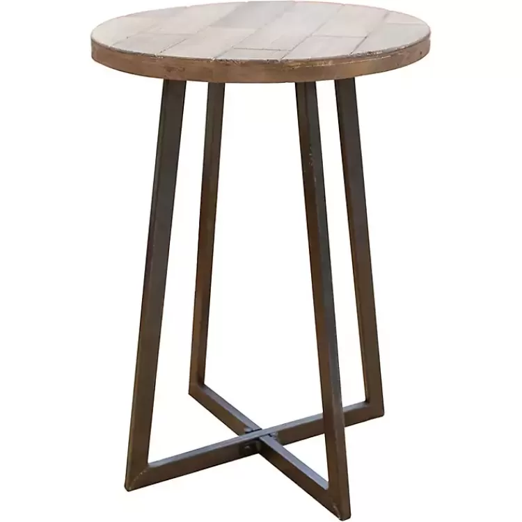 Allie Natural Wood and Metal Accent Table>Kirklands Home Best Sale
