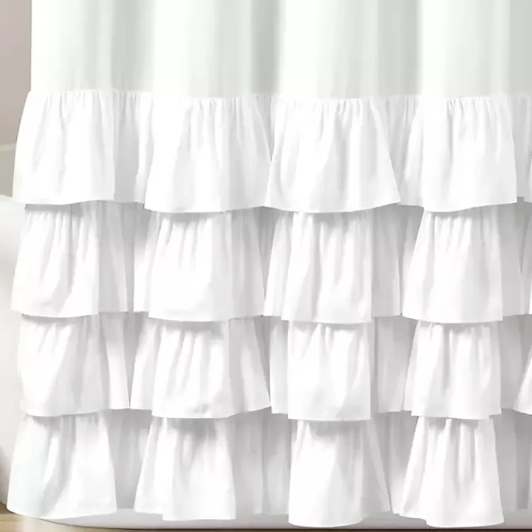 allison_white_ruffle_shower_curtain_4.webp Allison Ruffle Shower Curtain>Kirklands Home Best Sale