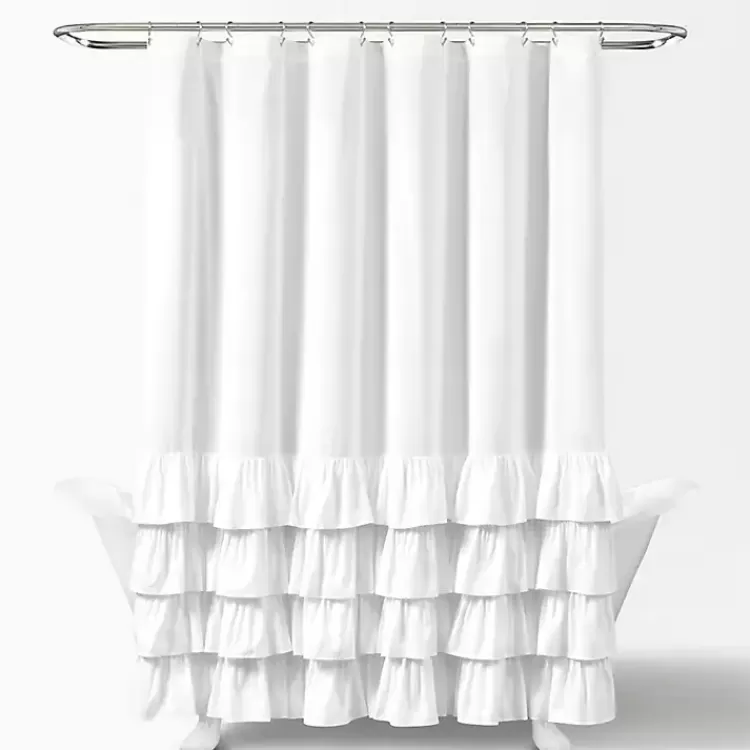 allison_white_ruffle_shower_curtain_5.webp Allison Ruffle Shower Curtain>Kirklands Home Best Sale