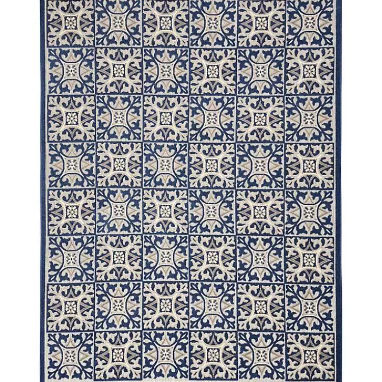 Aloha Blue Geometric Indoor/Outdoor Area Rug, 6x9>Kirklands Home Online