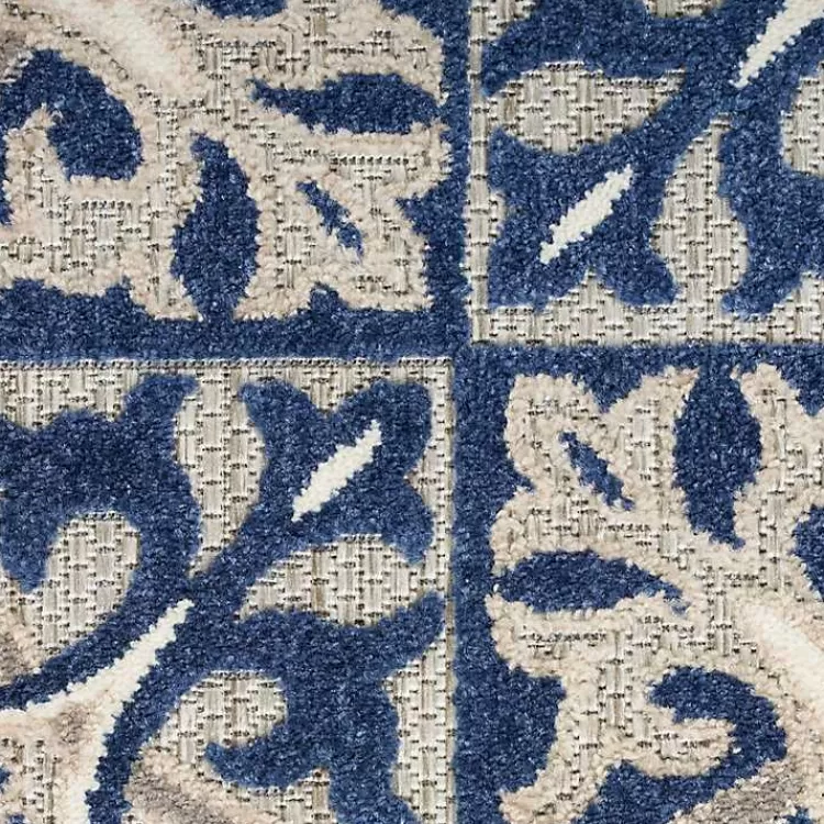 Aloha Blue Geometric Indoor/Outdoor Area Rug, 9x12>Kirklands Home Shop