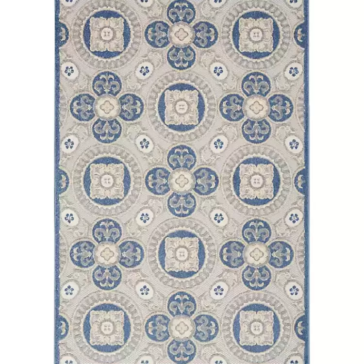 Aloha Blue Medallion Indoor/Outdoor Area Rug, 5x7>Kirklands Home Shop