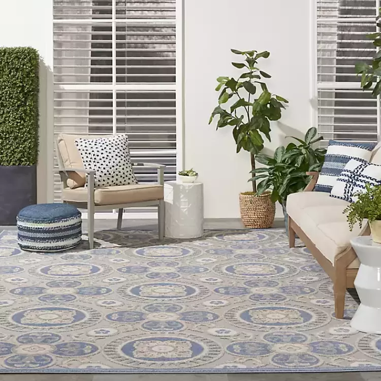 aloha_blue_medallion_indooroutdoor_area_rug_x_5.webp Aloha Blue Medallion Indoor/Outdoor Area Rug, 9x12>Kirklands Home Hot