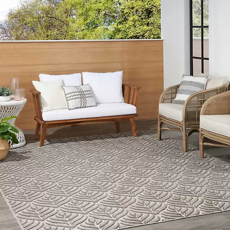 aloha_gray_botanical_indooroutdoor_rug_x_5.webp Aloha Botanical Indoor/Outdoor Rug, 6x9>Kirklands Home Best Sale