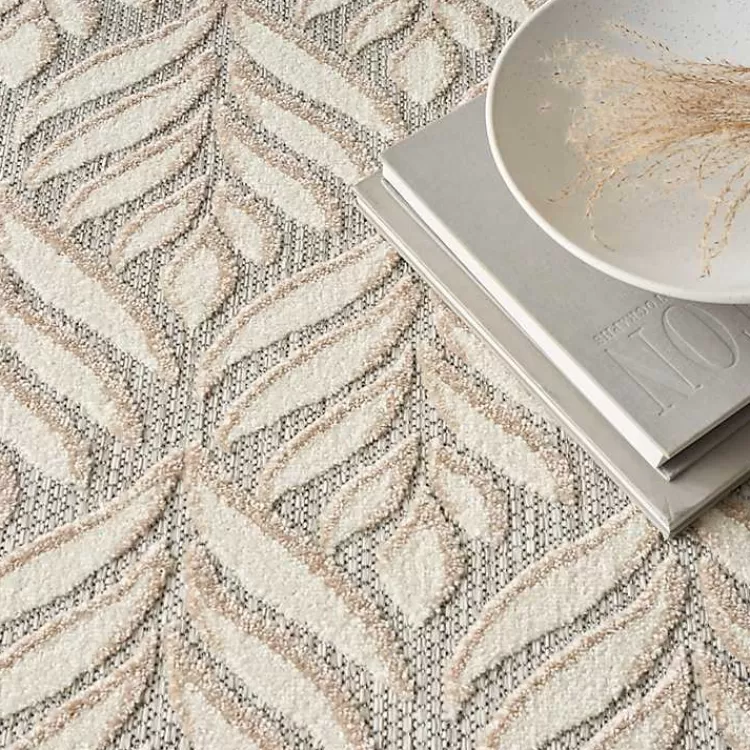 Aloha Ivory Botanical Indoor/Outdoor Area Rug, 6x9>Kirklands Home Clearance