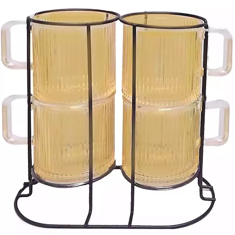 Amber Mugs with Rack 5-pc. Set>Kirklands Home Online