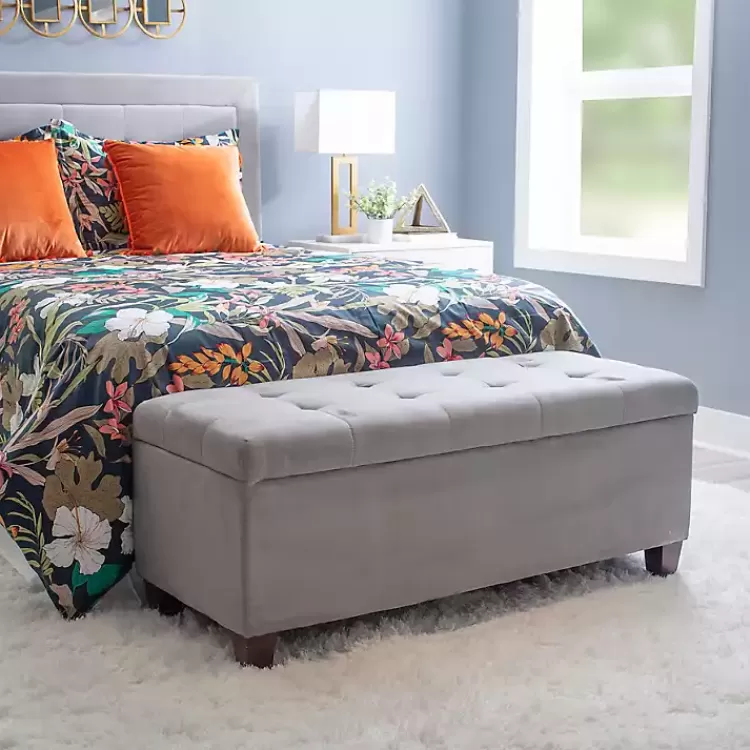 Amelia Tufted Shoe Storage Ottoman Bench>Kirklands Home Sale