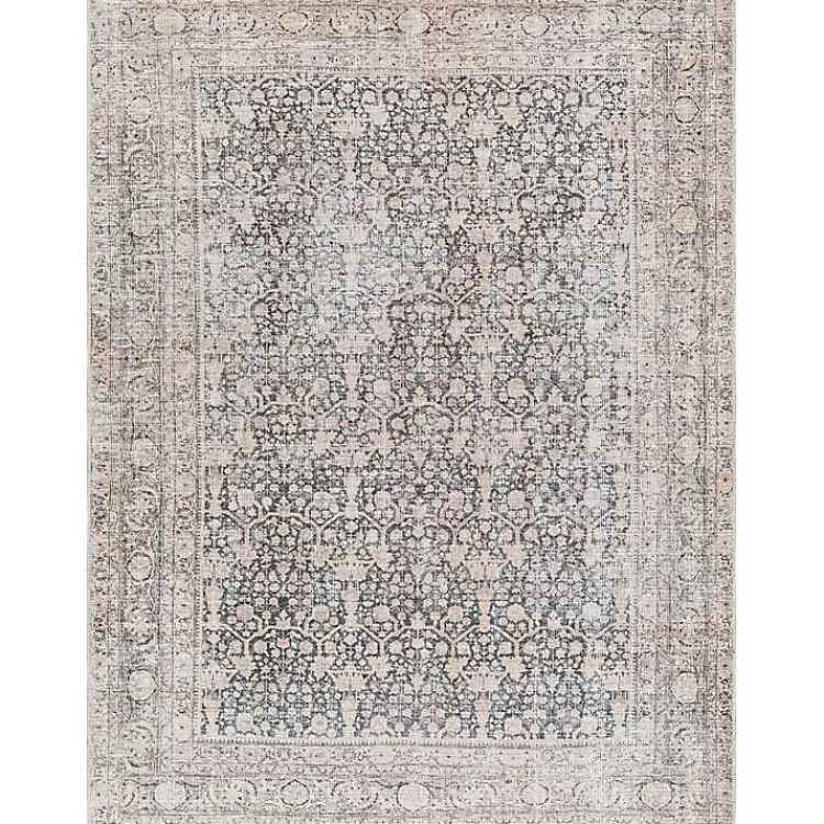 Amelie Black Traditional Washable Area Rug, 6x9>Kirklands Home Fashion