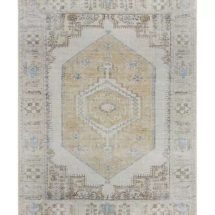 Amelie Yellow Traditional Washable Area Rug, 8x12>Kirklands Home Online