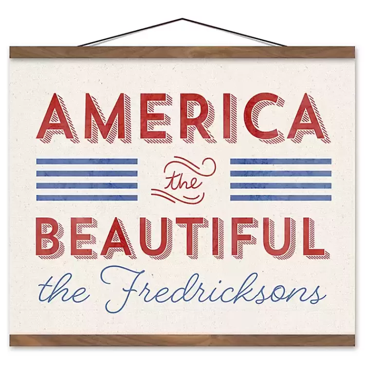 America the Beautiful Personalized Hanging Canvas>Kirklands Home New