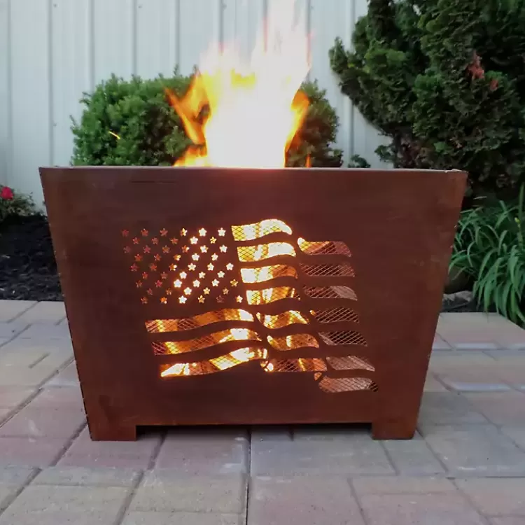American Flag Box Fire Pit>Kirklands Home Discount